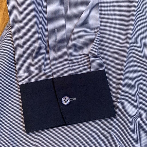 Umberto Bocci Mens Button Up Shirt Blue White Chec - Picture 4 of 4